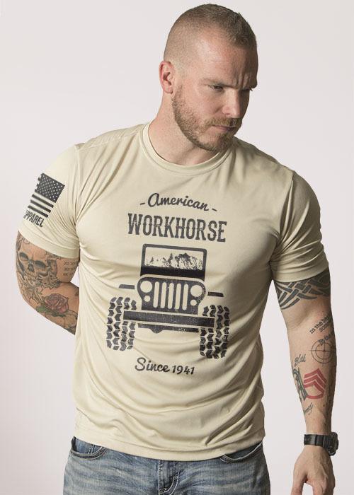 Men's Moisture Wicking T-Shirt - American Workhorse - Full Front