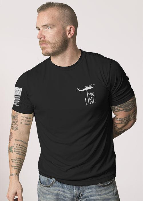 Brothers in Arms Drop Line/Rifle - Moisture Wicking T-Shirt