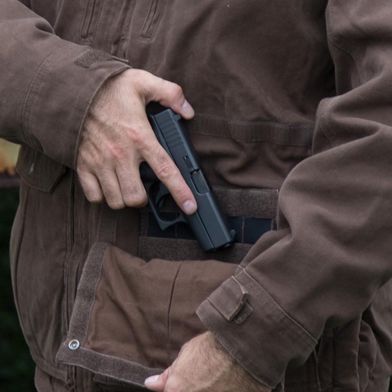 Hooded Twill Concealed Carry Jacket