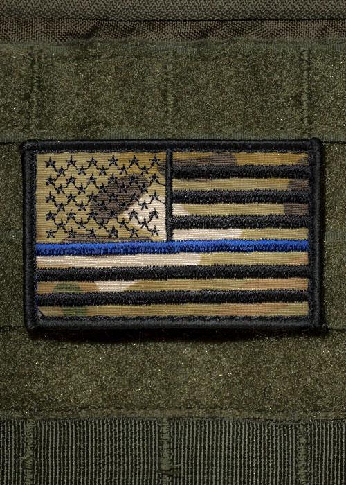 Dark Camo Thin Blue Line Patch