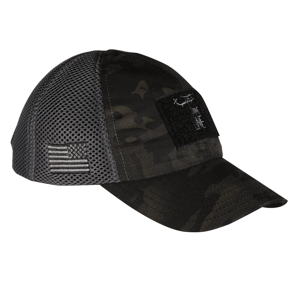Dark American Made Mesh Back Hat with Drop Line