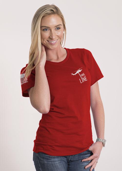 Womens Junior Fit T-Shirt - RED Remember Everyone Deployed