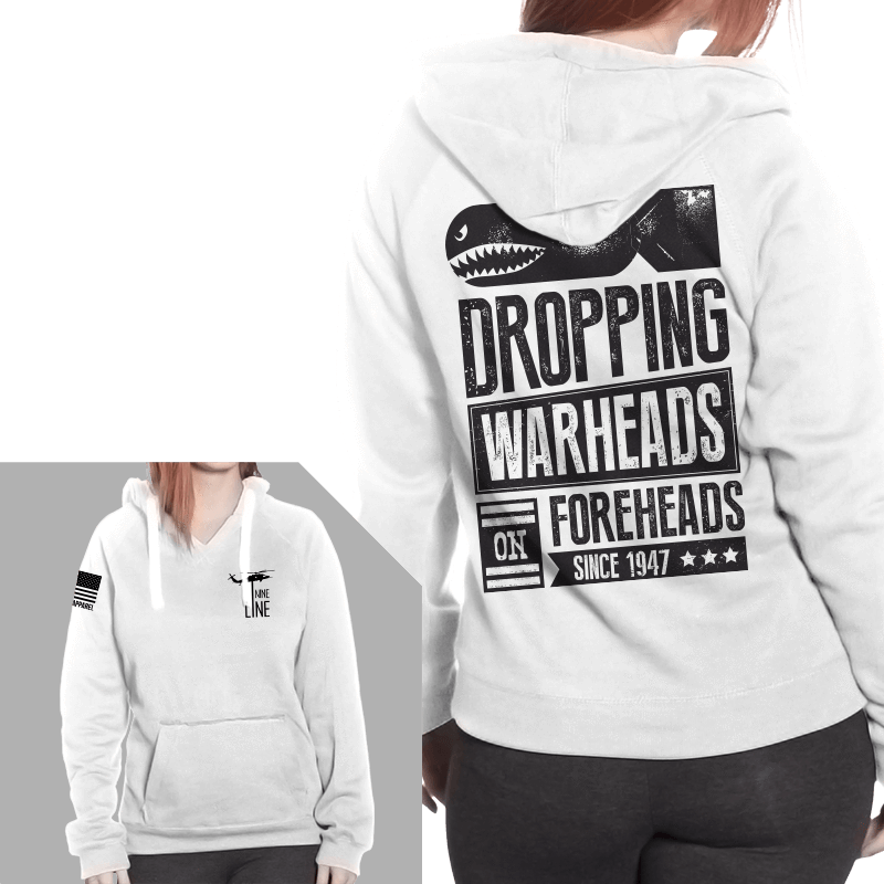 Women's V-Neck Hoodie - Warheads to Foreheads