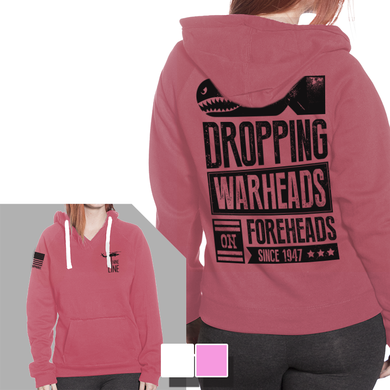 Women's V-Neck Hoodie - Warheads to Foreheads
