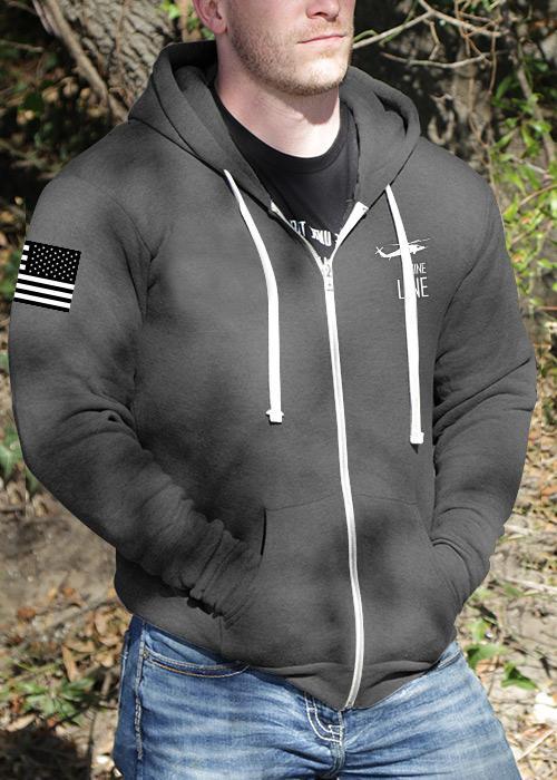 American Made Hoodie - Drop Line and Flag