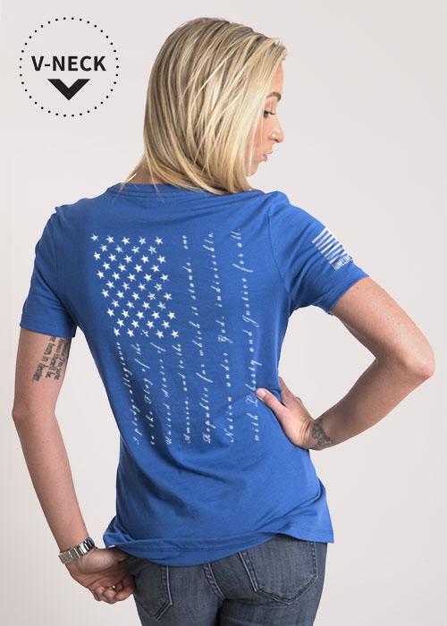 Women's Relaxed Fit V-Neck Shirt - Pledge