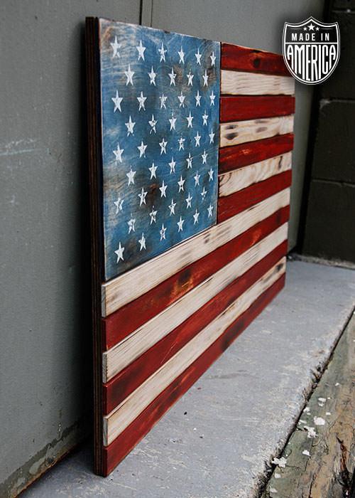 American Flag - Wooden Flag Color (No Box)