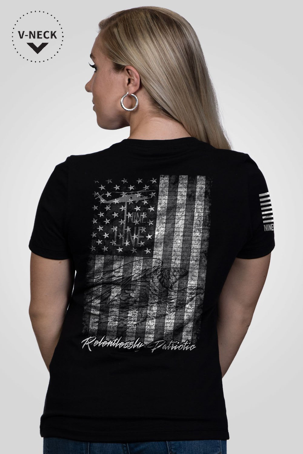 Women's Relaxed Fit V-Neck Shirt - American Drop Line