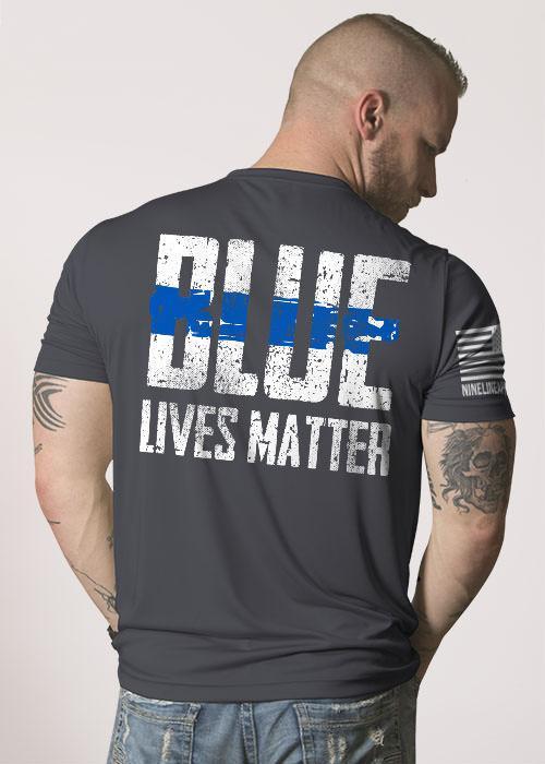 Mens Moisture Wicking T-Shirt - Blue Lives Matter