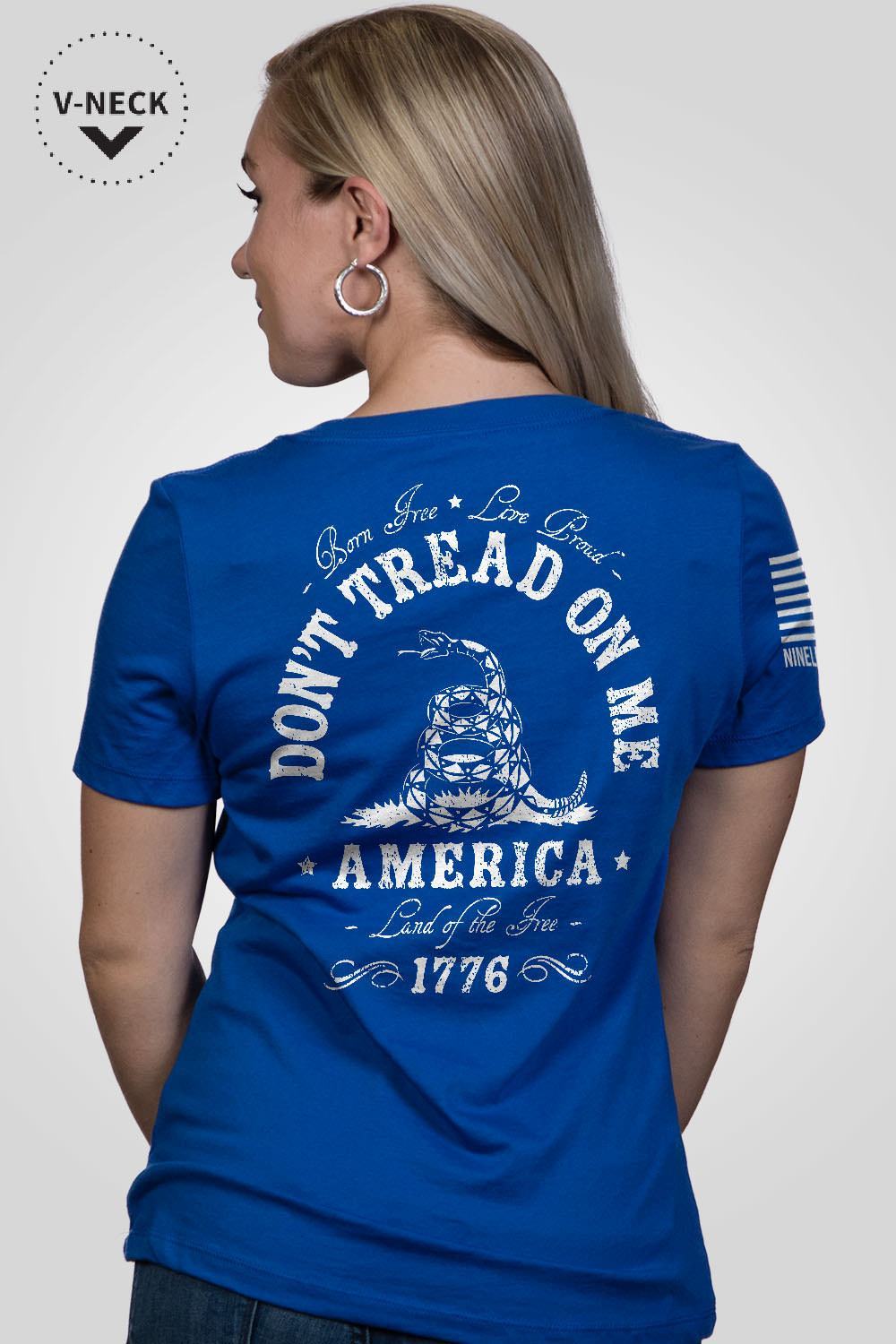 Women's Relaxed Fit V-Neck Shirt - Don't Tread On Me