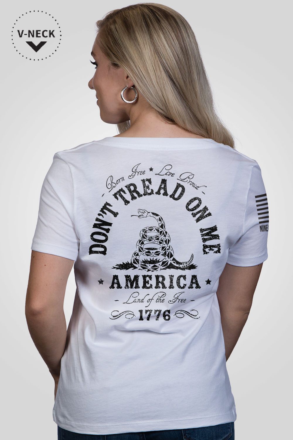 Women's Relaxed Fit V-Neck Shirt - Don't Tread On Me