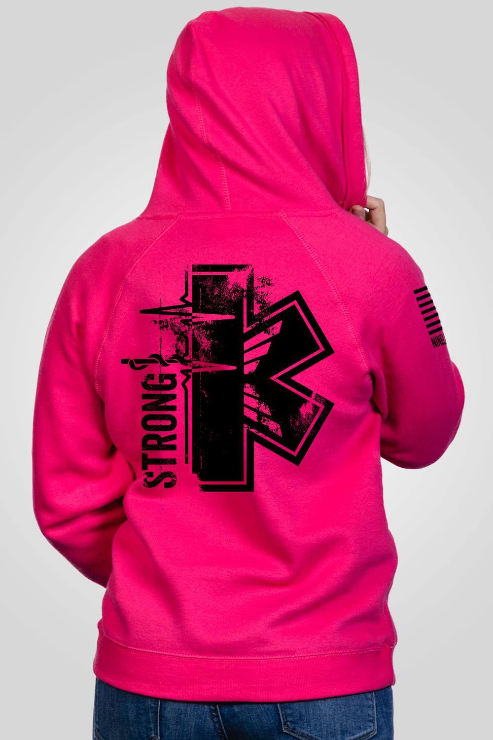 Women's V-Neck Hoodie - Strong