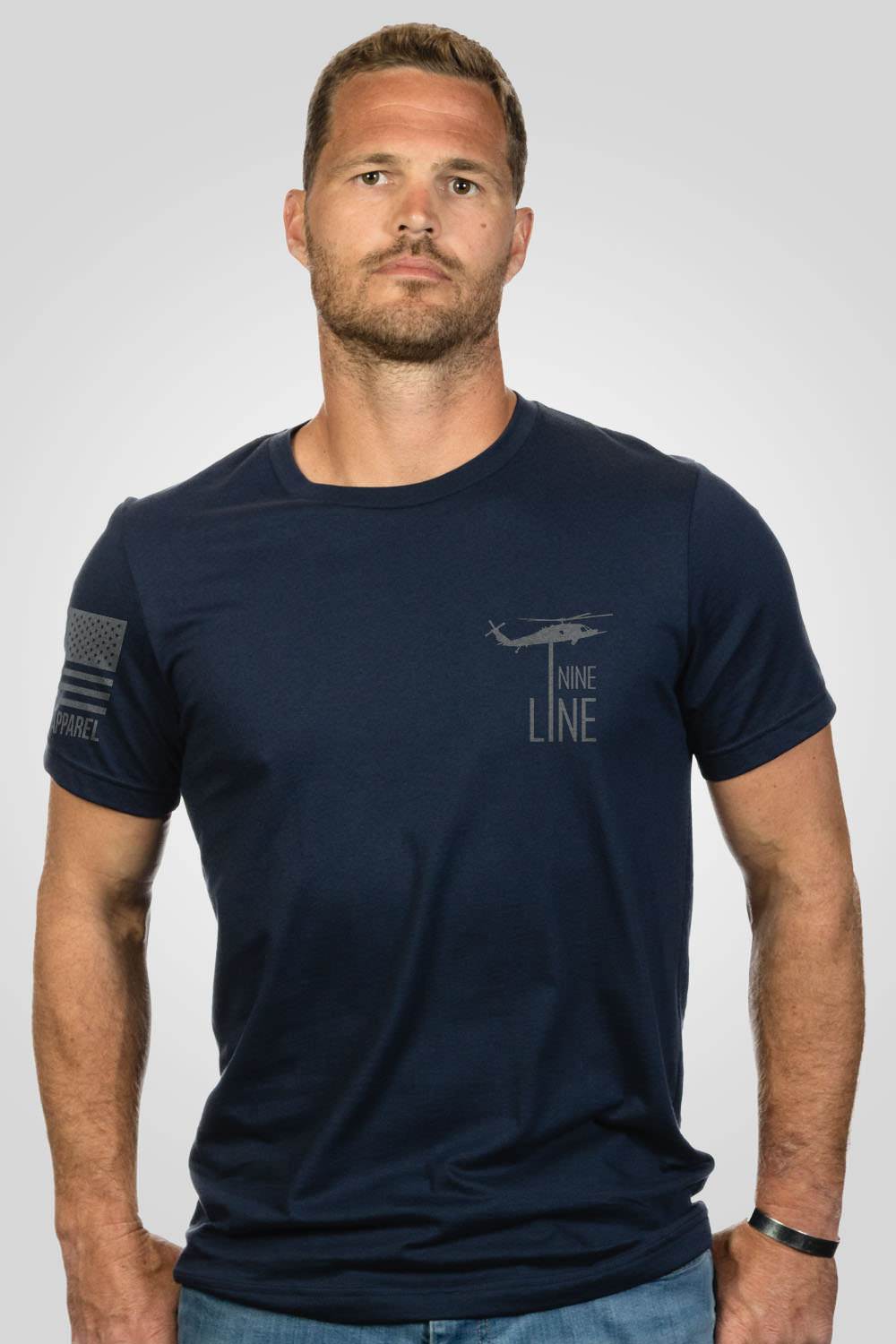 Basic Tee - Grey Drop Line