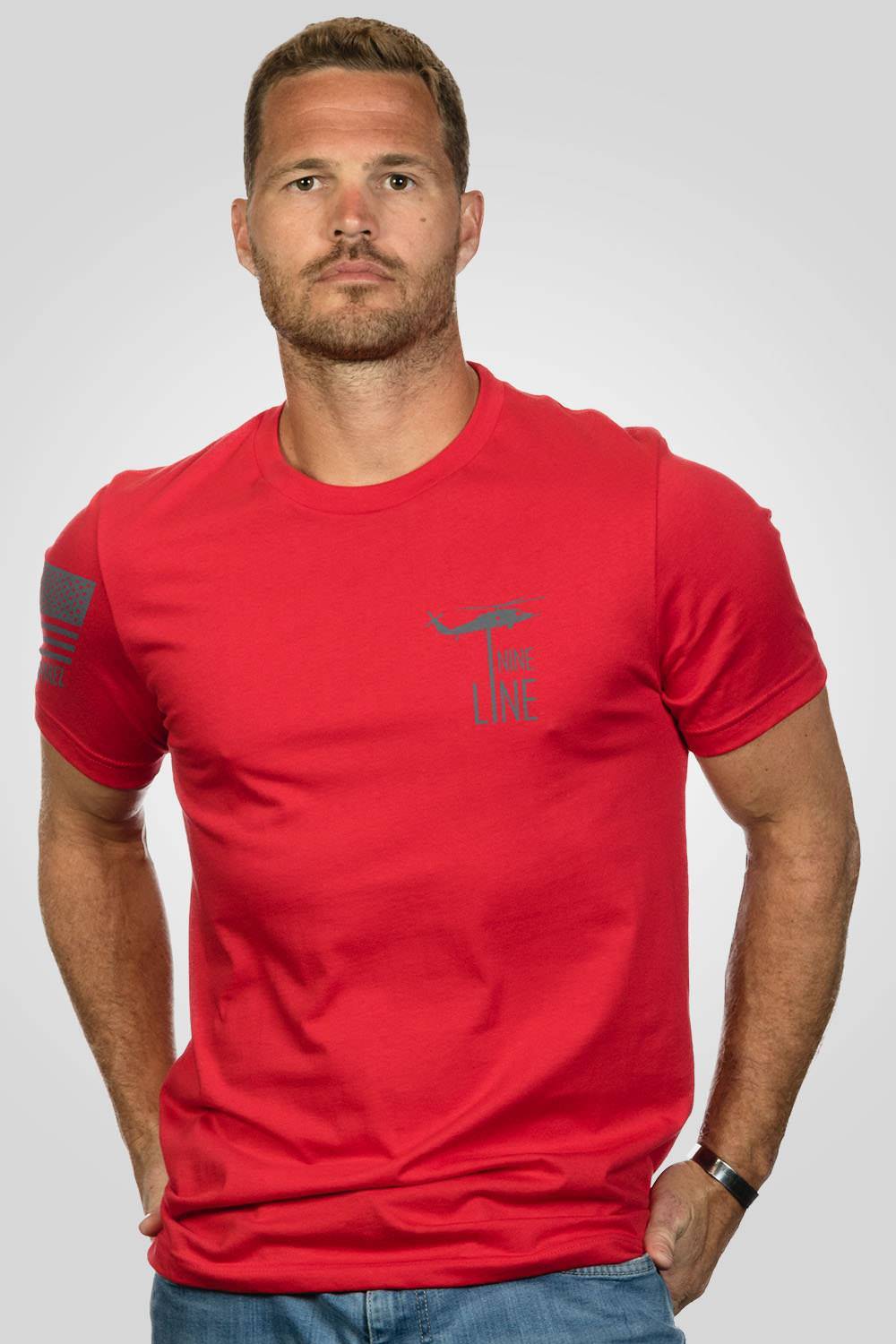 Basic Tee - Grey Drop Line
