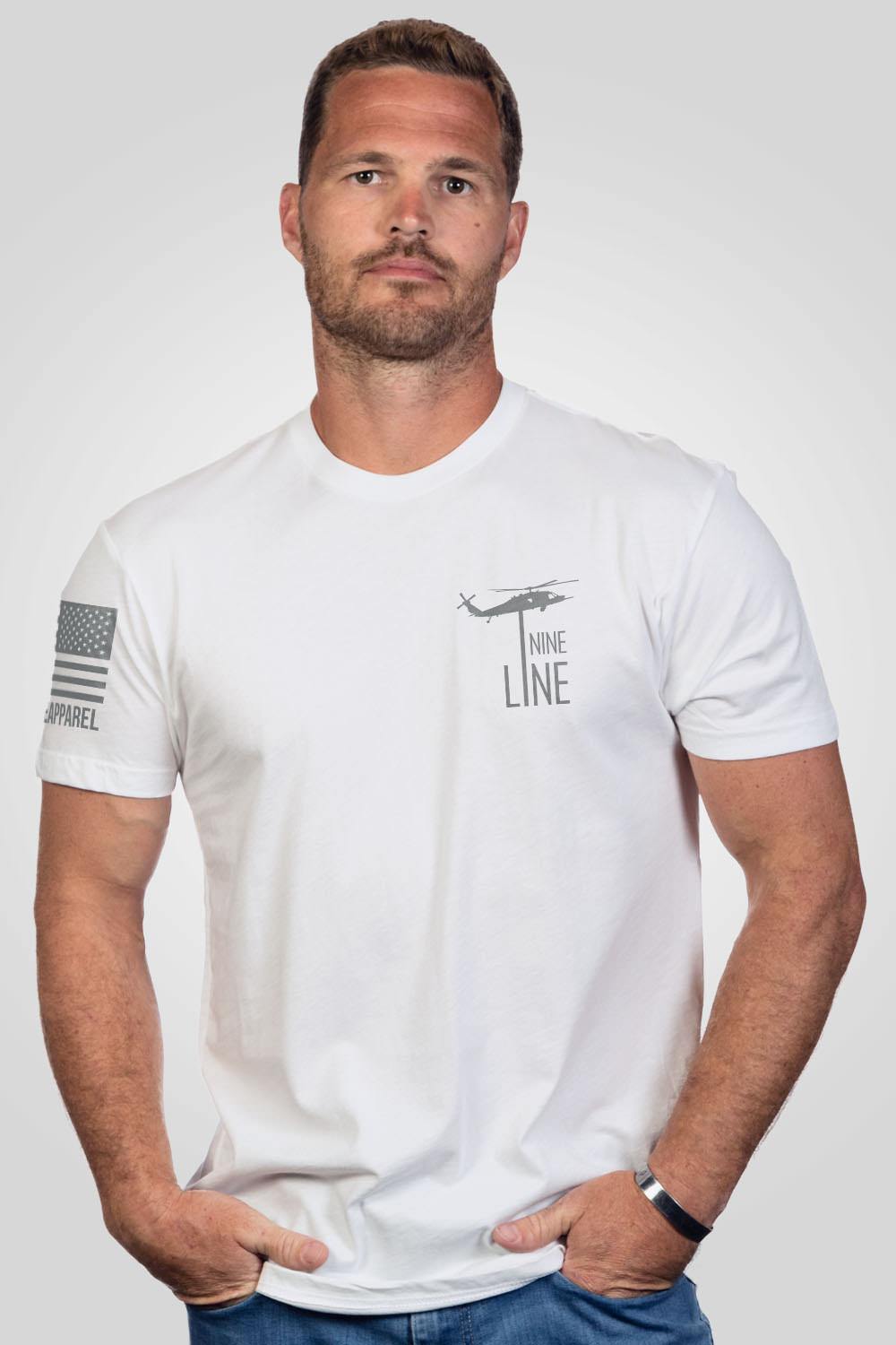 Basic Tee - Grey Drop Line