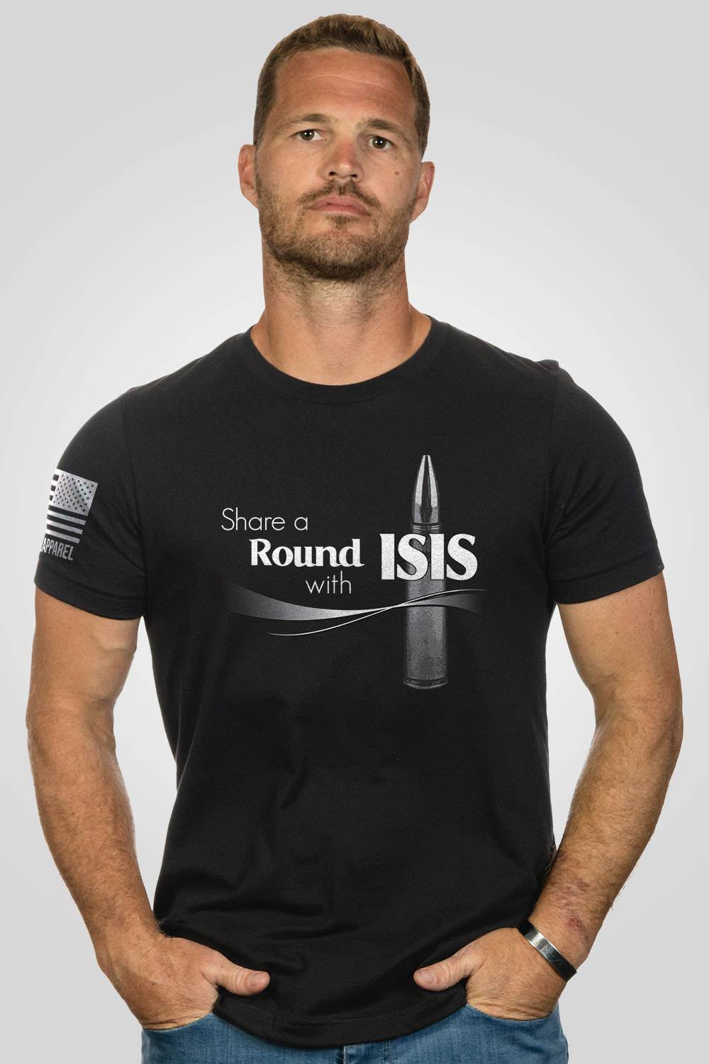 Mens T-Shirt - Share A Round with ISIS