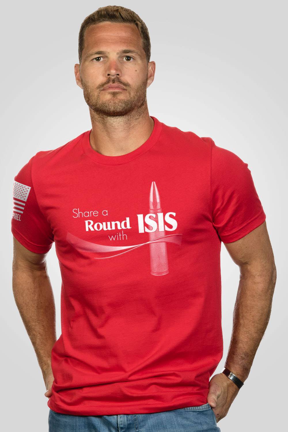 Mens T-Shirt - Share A Round with ISIS
