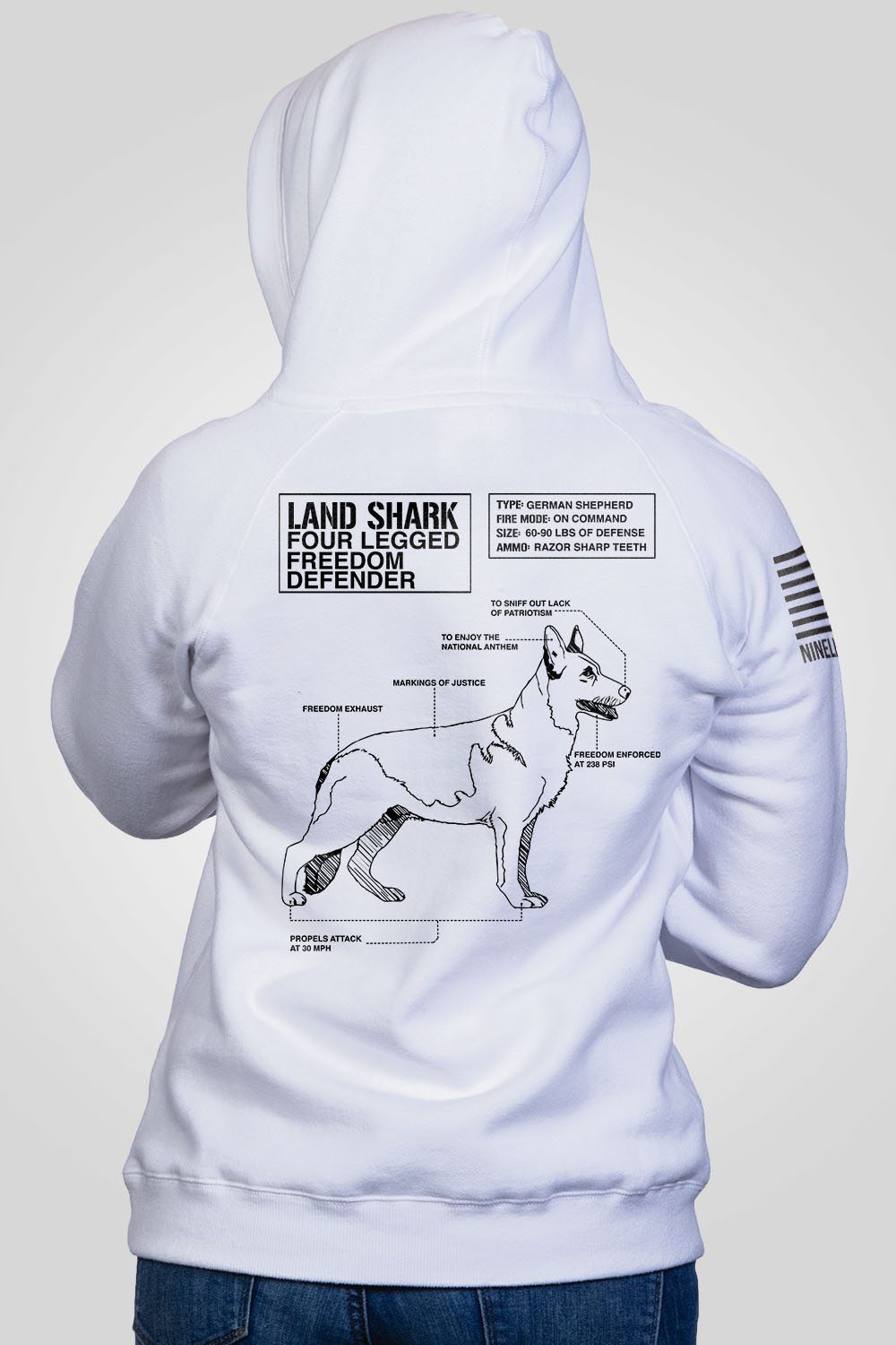 Women's V-Neck Hoodie - Land Shark