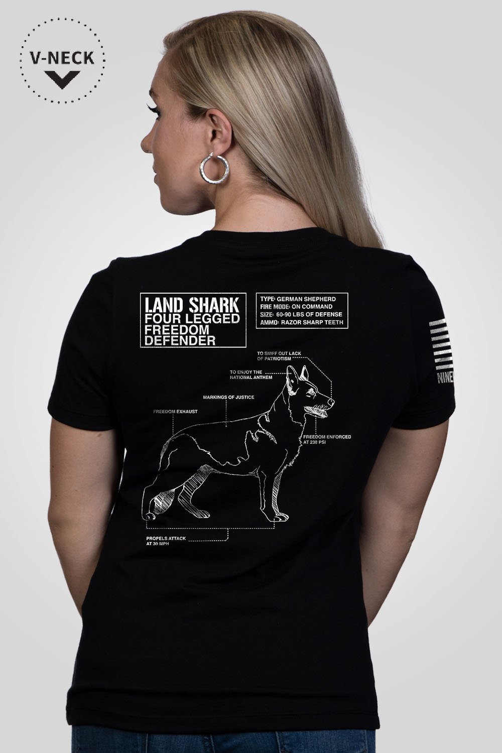 Women's Relaxed Fit V-Neck Shirt - Land Shark