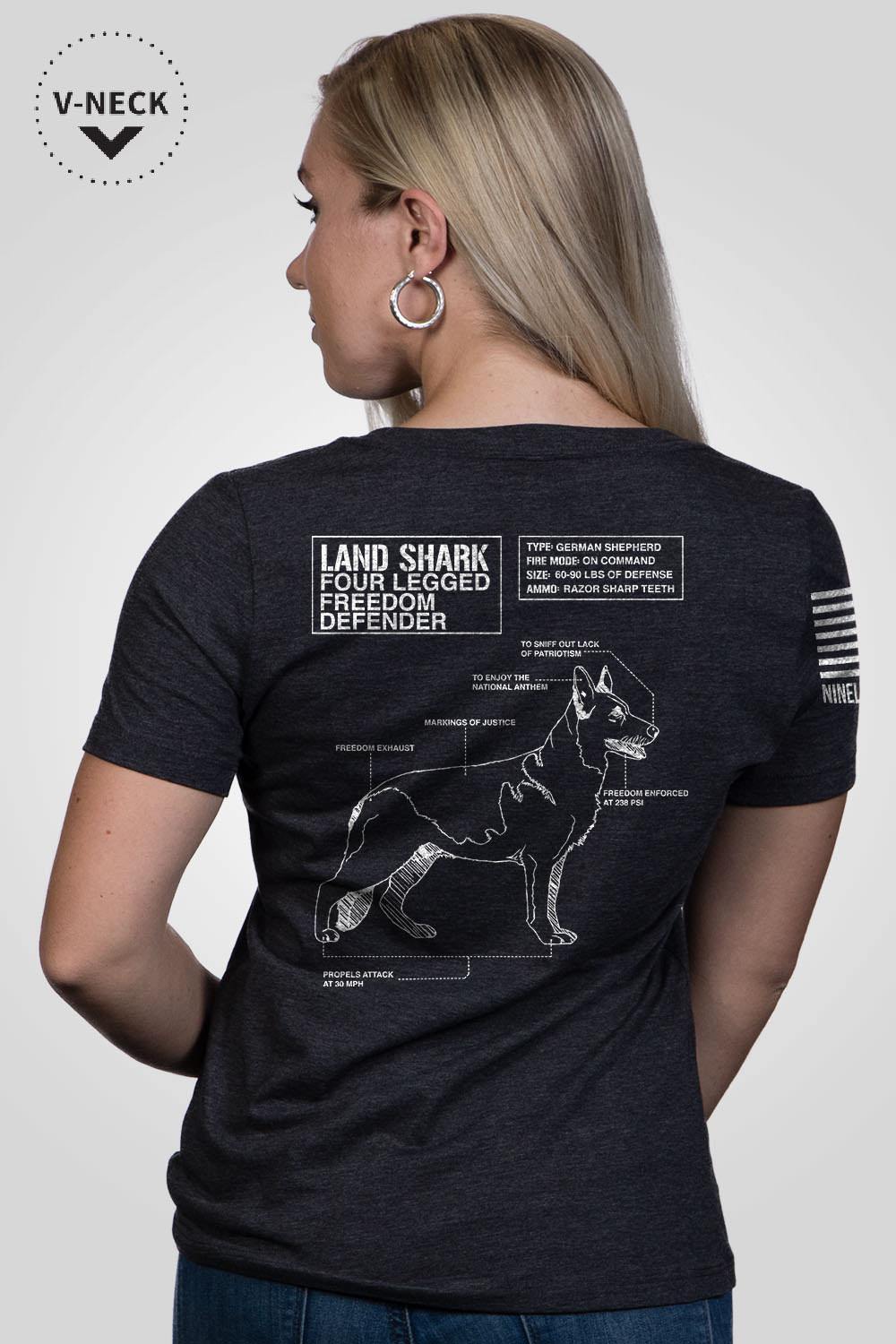 Women's Relaxed Fit V-Neck Shirt - Land Shark