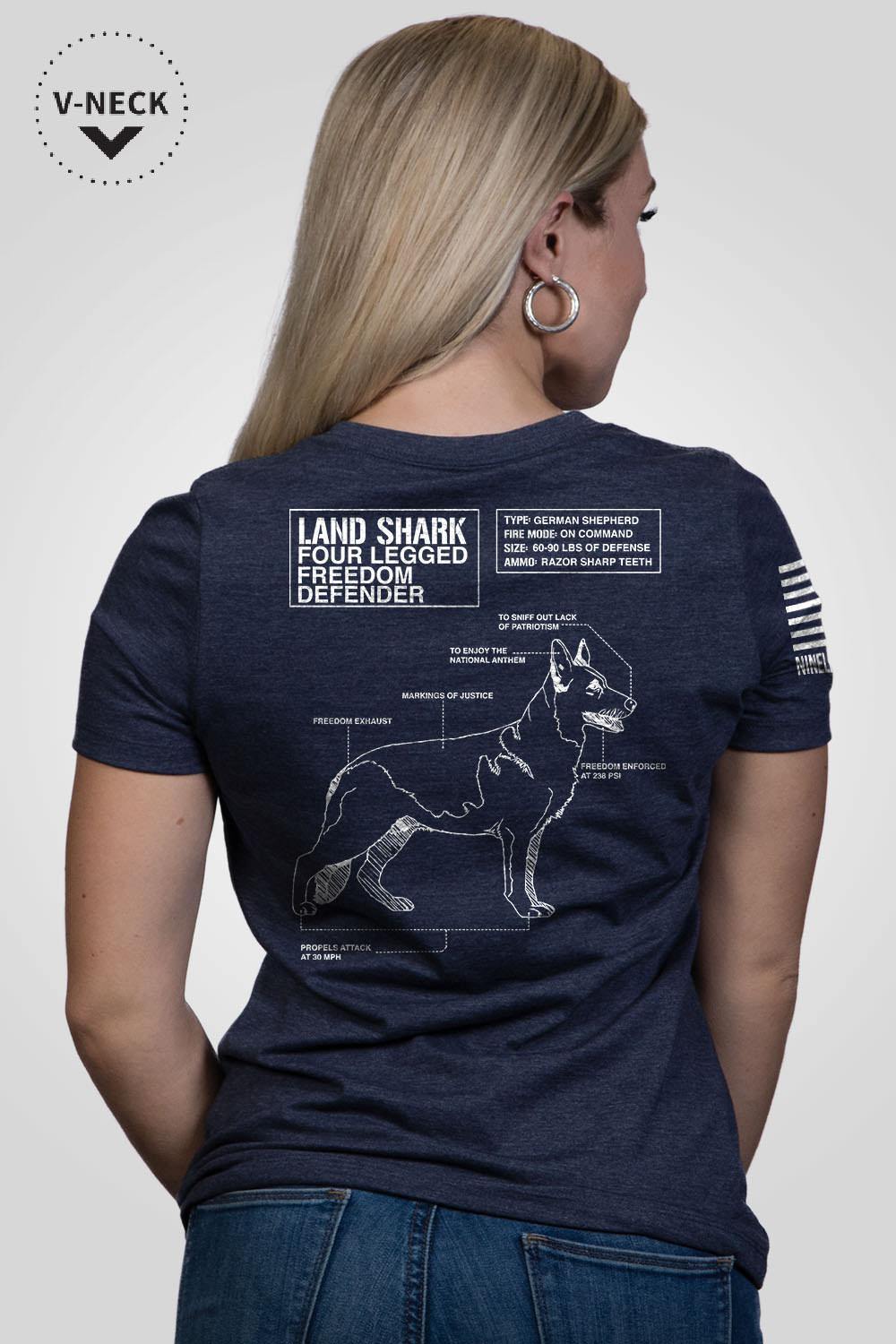 Women's Relaxed Fit V-Neck Shirt - Land Shark