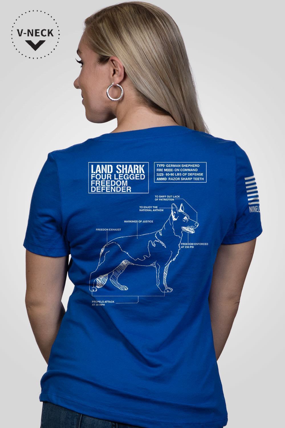Women's Relaxed Fit V-Neck Shirt - Land Shark