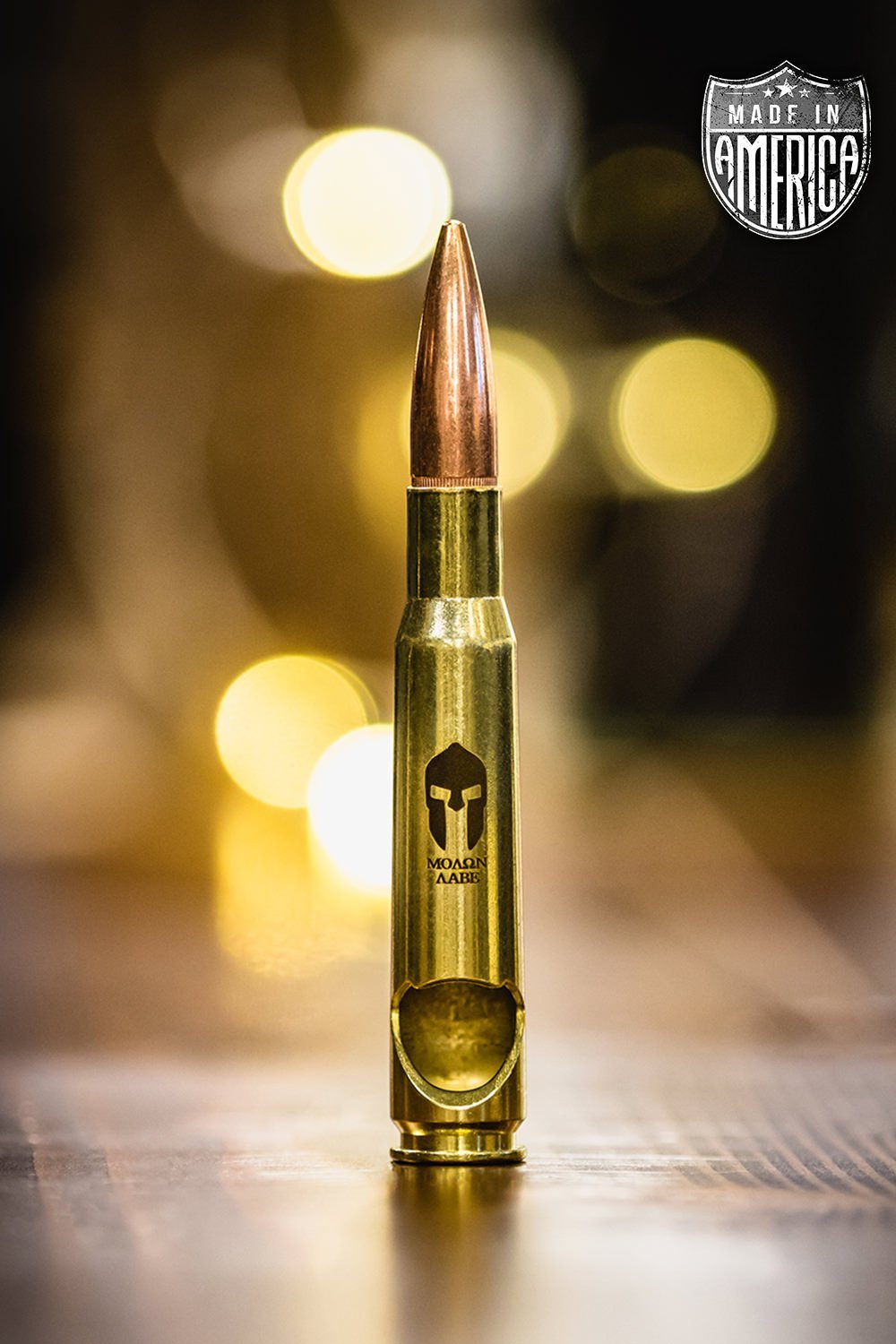 American Made 50 Cal Bottle Opener - Molon Labe