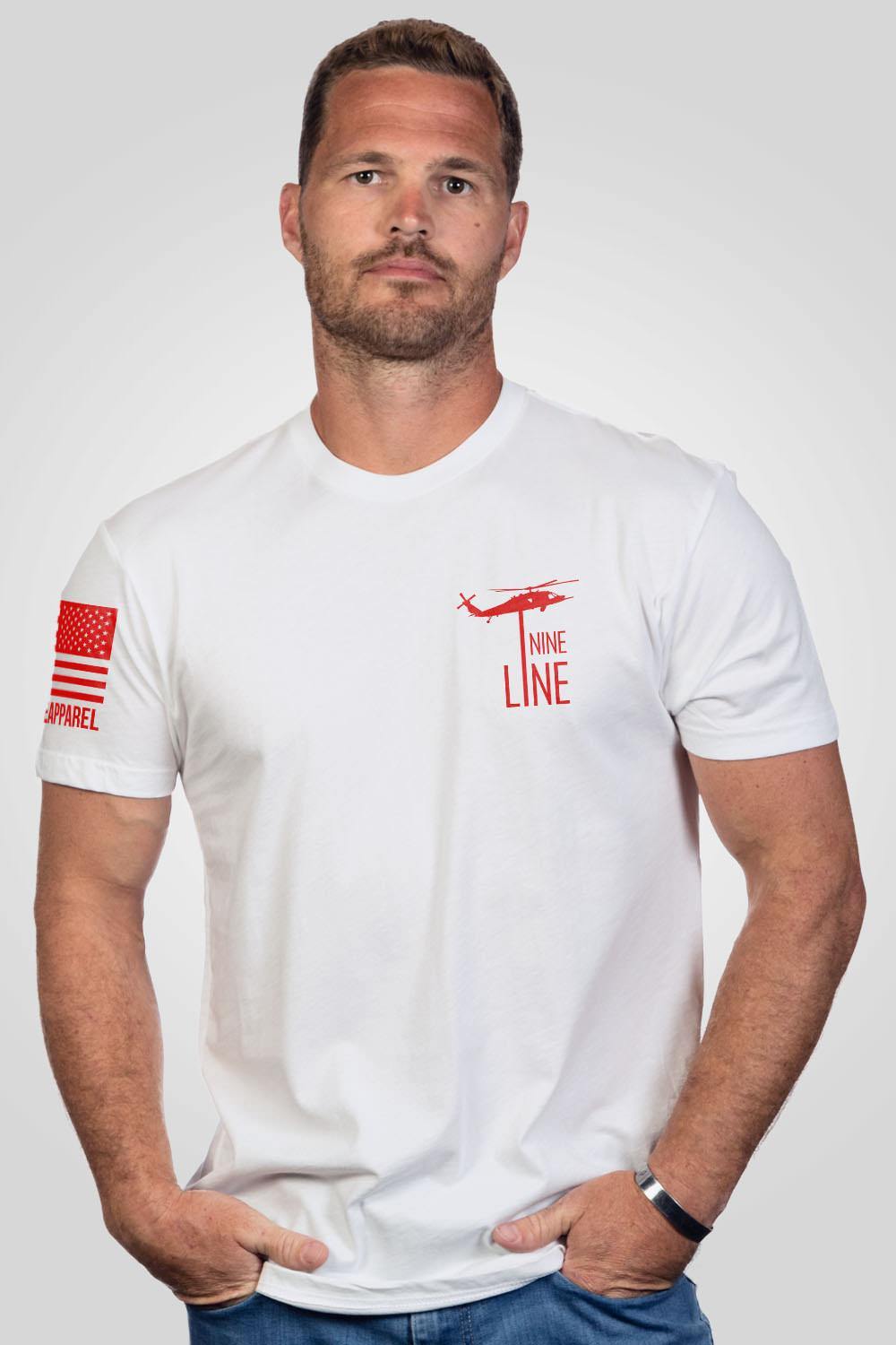 Basic Tee - Red Drop Line