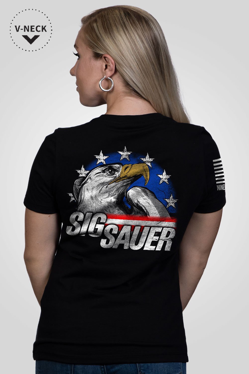 Relaxed Fit V-Neck Shirt - Sig Sauer Eagle