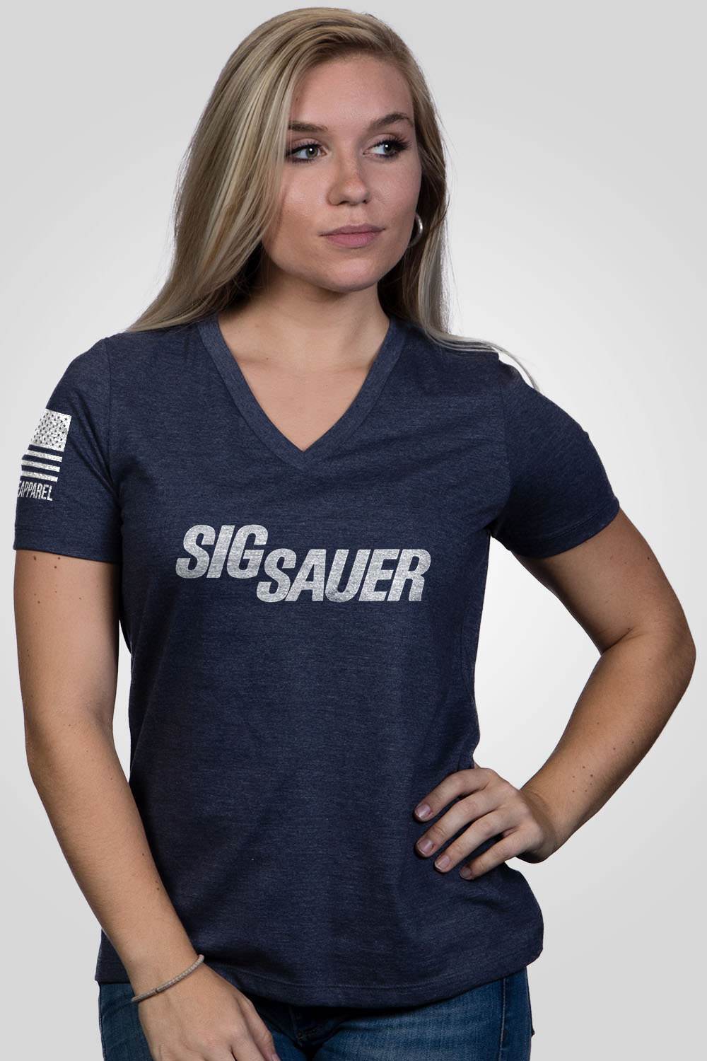 Relaxed Fit V-Neck Shirt - Sig Sauer Eagle