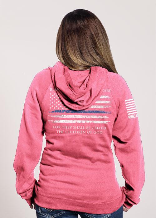 Women's V-Neck Hoodie - Thin Blue Line