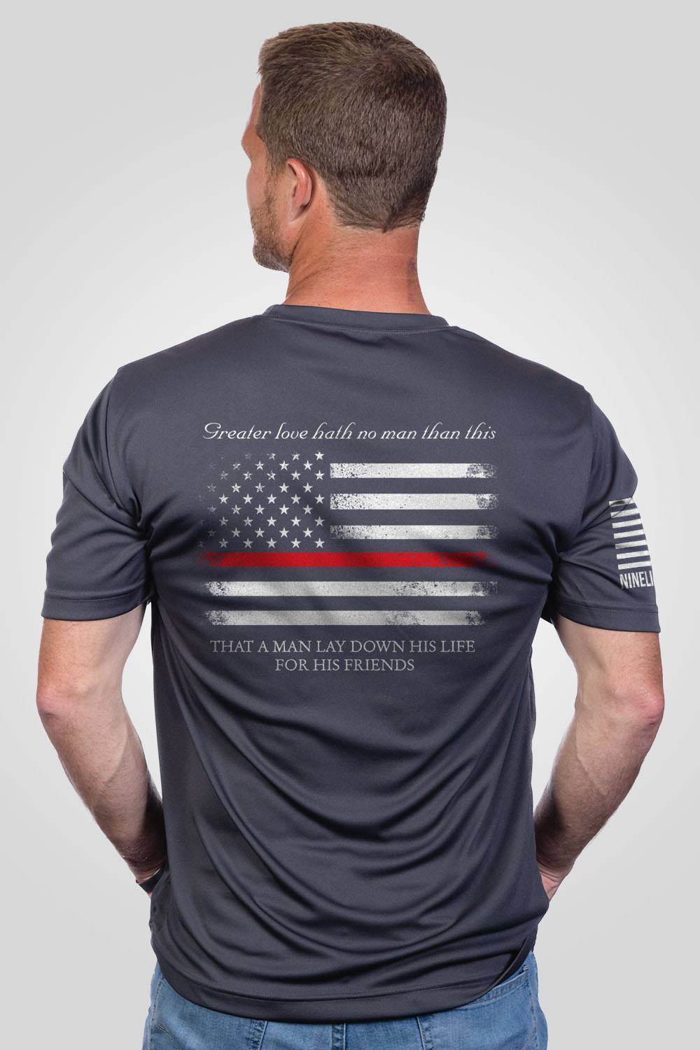 Men's Moisture Wicking T-Shirt - Thin Red Line