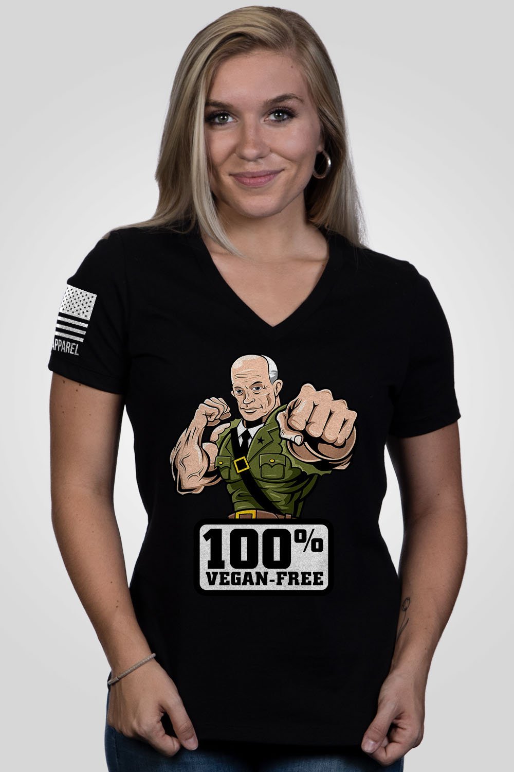 Women's Relaxed Fit V-Neck Shirt - VEGANFREE