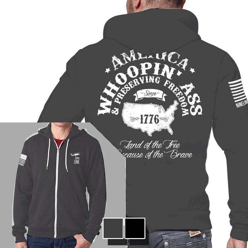 Men's Full-Zip Hoodie - Whoopin Ass