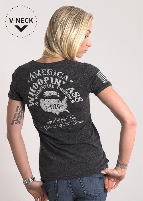 Womens Relaxed Fit V-Neck - Whoopin Ass
