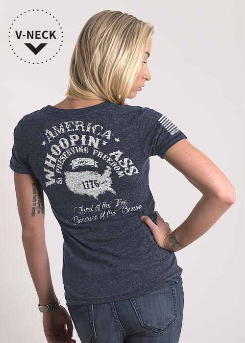 Womens Relaxed Fit V-Neck - Whoopin Ass