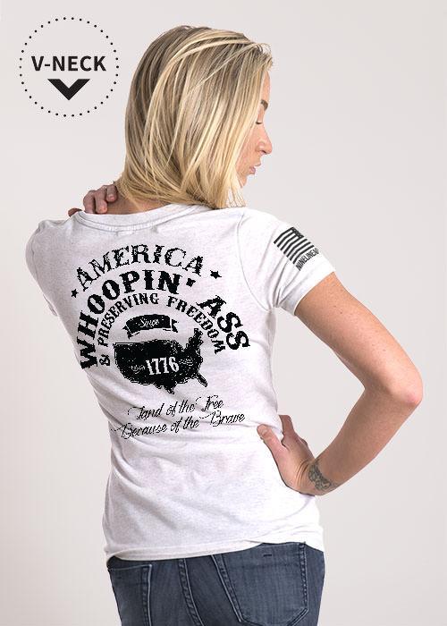 Womens Relaxed Fit V-Neck - Whoopin Ass