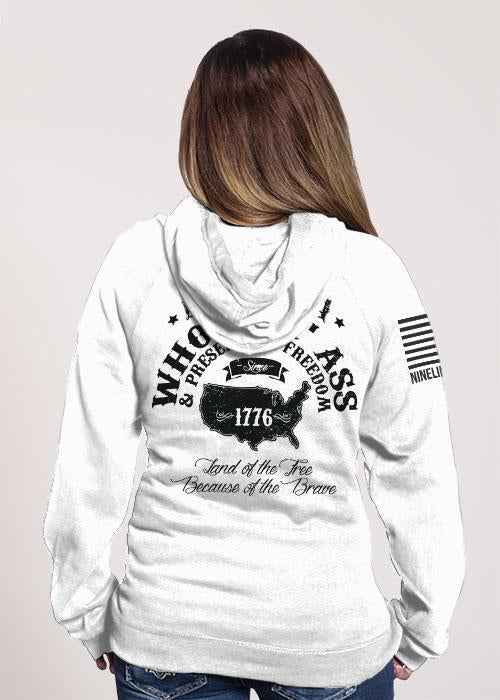 Women's V-Neck Hoodie - Whoopin' Ass