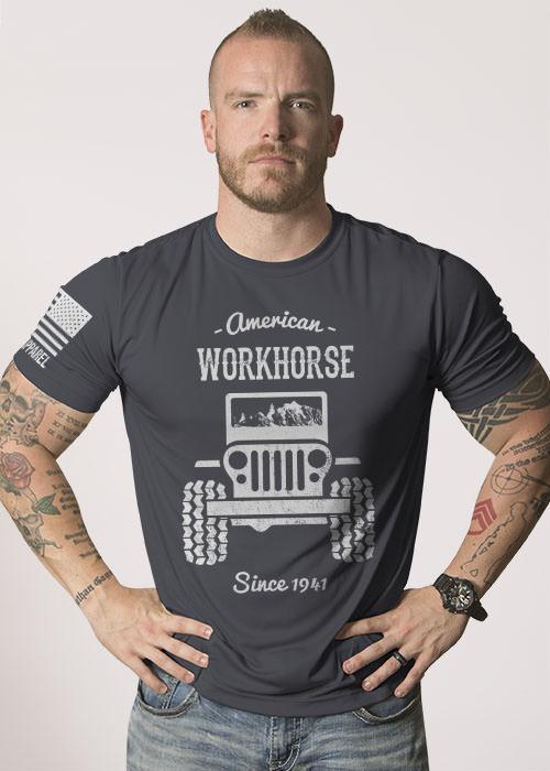 Men's Moisture Wicking T-Shirt - American Workhorse - Full Front