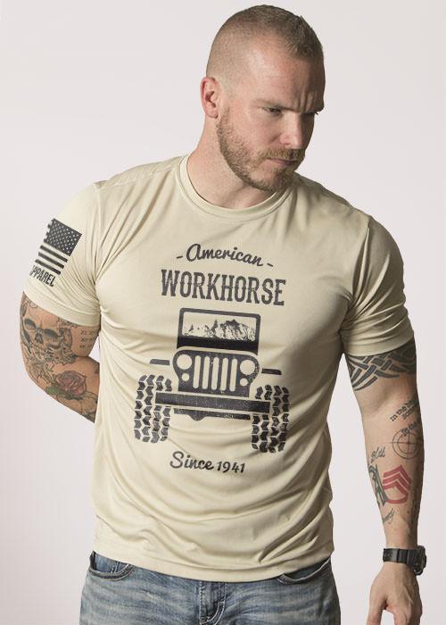 Men's Moisture Wicking T-Shirt - American Workhorse - Full Front