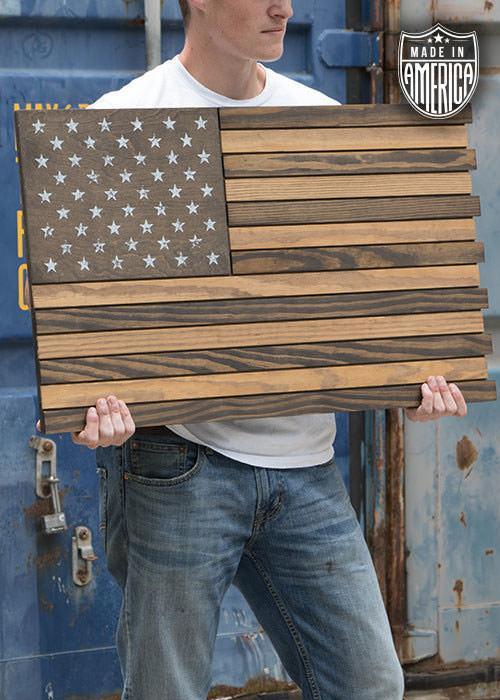 American Flag - Wooden Flag Subdued (No Box)
