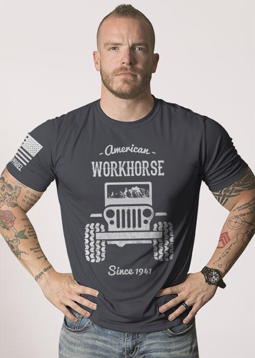 Men's Moisture Wicking T-Shirt - American Workhorse - Full Front