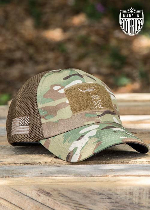 American Made Mesh Back Hat with Drop Line