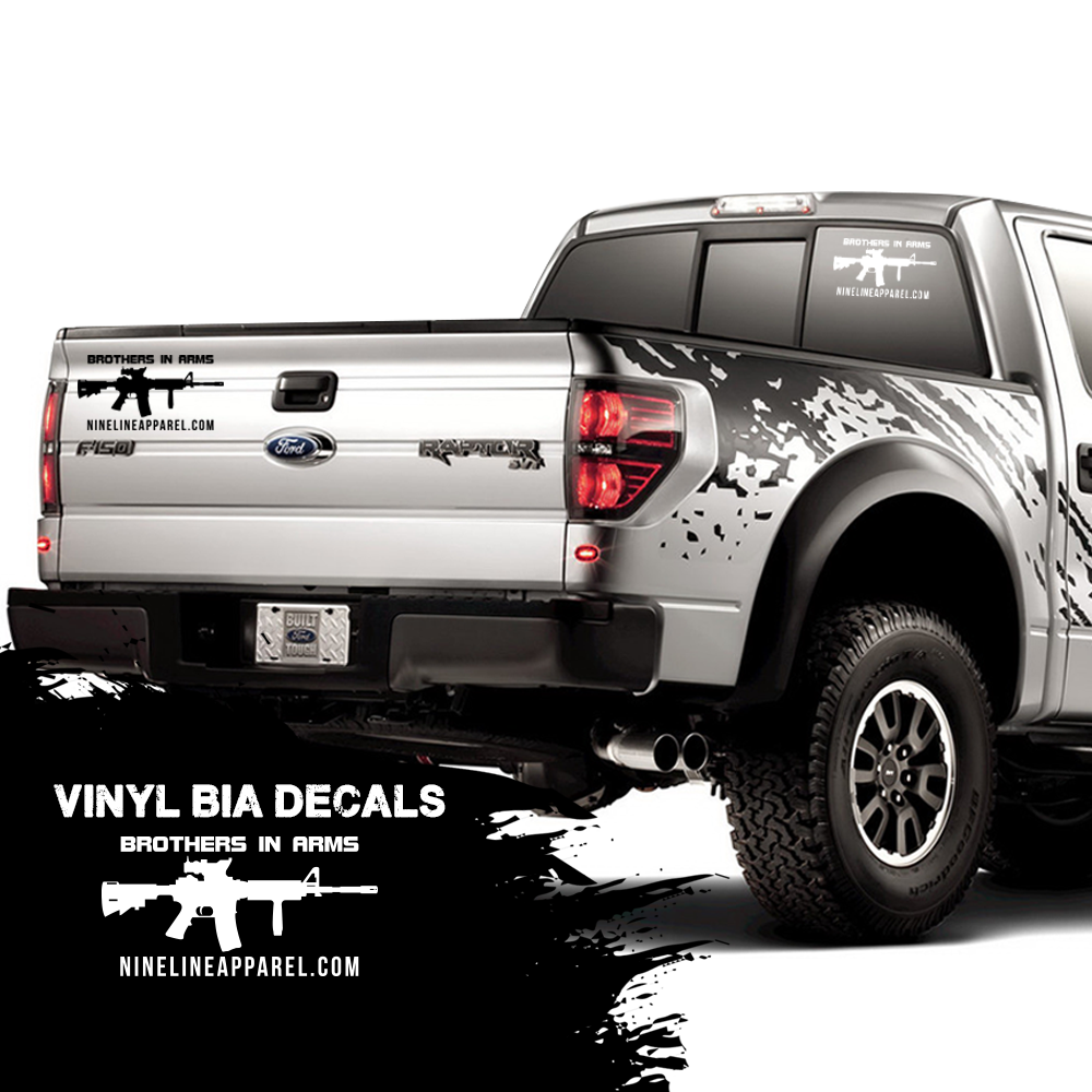 Vinyl Decal - Brothers in Arms Rifle (White)