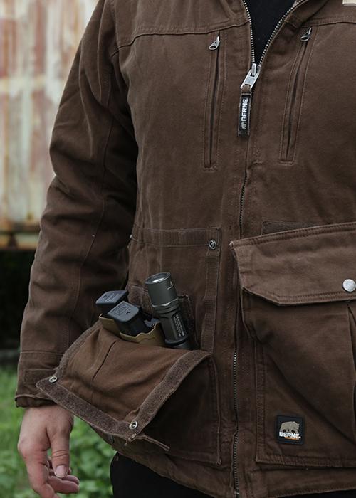 Hooded Twill Concealed Carry Jacket