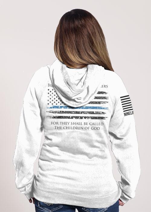 Women's V-Neck Hoodie - Thin Blue Line