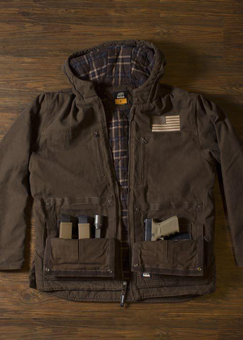 Hooded Twill Concealed Carry Jacket
