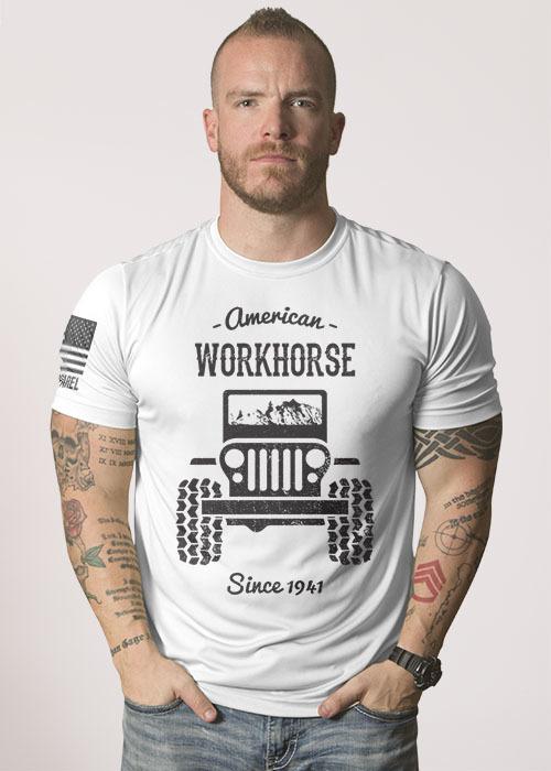 Men's Moisture Wicking T-Shirt - American Workhorse - Full Front