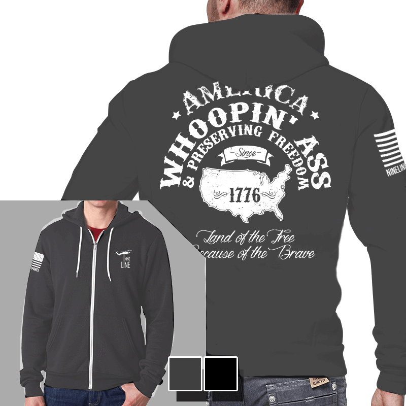 Men's Full-Zip Hoodie - Whoopin Ass