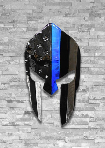 Molten Metal Sign - Thin Blue Line Spartan